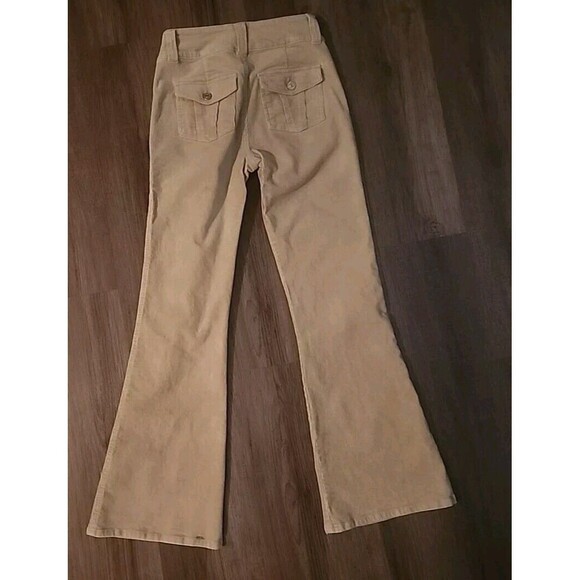 Women's Corduroy Pants Tan Small Forever 21 Flare Utility Oatmeal Wide-Leg - Picture 7 of 7